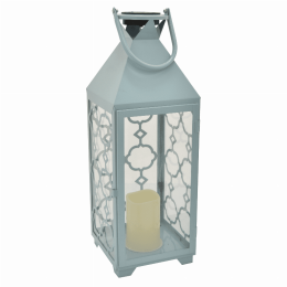 Plutus Brands Decorative Solar Lantern in Colored Metal (Color: Blue)