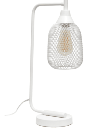 Lalia Home Industrial Mesh Desk Lamp (Color: White)