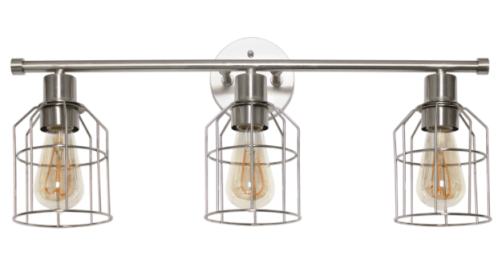 Lalia Home 3 Light Industrial Wired Vanity Light (Color: Brushed Nickel)