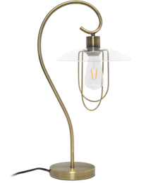 Lalia Home Modern Metal Scroll Table Lamp (Color: Antique Brass)