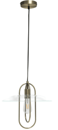 Lalia Home 1 Light Elongated Metal Pendant Light (Color: Antique Brass)