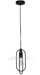 Lalia Home 1 Light Elongated Metal Pendant Light (Color: Black)