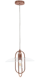 Lalia Home 1 Light Elongated Metal Pendant Light (Color: Rose Gold)