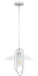 Lalia Home 1 Light Elongated Metal Pendant Light (Color: White)