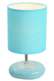 Simple Designs Stonies Small Stone Look Table Bedside Lamp (Color: Blue)