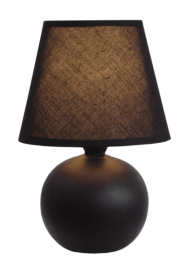 Simple Designs  Mini Ceramic Globe Table Lamp (Color: Black)