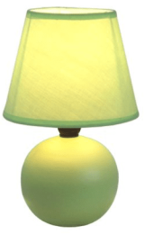 Simple Designs  Mini Ceramic Globe Table Lamp (Color: Green)