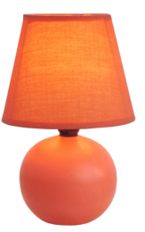 Simple Designs  Mini Ceramic Globe Table Lamp (Color: Orange)
