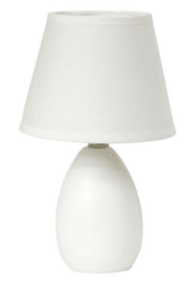 Simple Designs Mini Egg Oval Ceramic Table Lamp (Color: Off White)