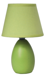 Simple Designs Mini Egg Oval Ceramic Table Lamp (Color: Green)