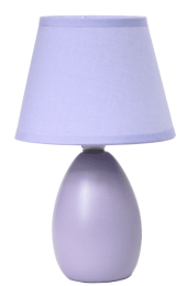 Simple Designs Mini Egg Oval Ceramic Table Lamp (Color: Purple)