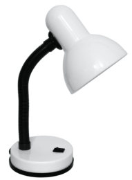 Simple Designs Basic Metal Desk Lamp with Flexible Hose Neck (Color: White)