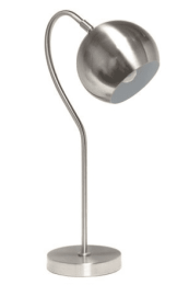 Lalia Home Mid Century Curved Table Lamp with Dome Shade (Color: Brushed Nickel)