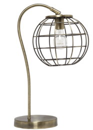 Lalia Home Arched Metal Cage Table Lamp (Color: Antique Brass)