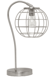 Lalia Home Arched Metal Cage Table Lamp (Color: Brushed Nickel)