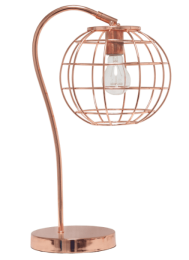 Lalia Home Arched Metal Cage Table Lamp (Color: Rose Gold)