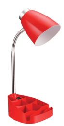 Limelights Gooseneck Organizer Desk Lamp with iPad Tablet Stand Book Holder (Color: Red)