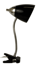 LimeLights Flossy Flexible Gooseneck Clip Light Desk Lamp (Color: Black)