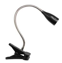 LimeLights Flexible Gooseneck LED Clip Light Desk Lamp (Color: Black)