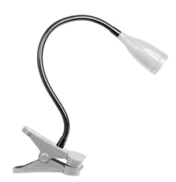 LimeLights Flexible Gooseneck LED Clip Light Desk Lamp (Color: White)
