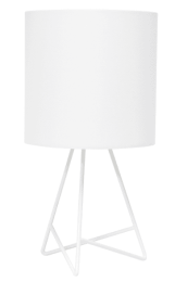 Simple Designs Down to the Wire Table Lamp with Fabric Shade (Color: White/ White)