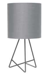 Simple Designs Down to the Wire Table Lamp with Fabric Shade (Color: Gray/ Gray)
