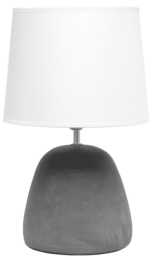 Simple Designs Round Concrete Table Lamp (Color: White)