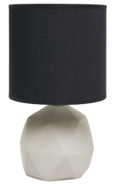 Simple Designs Geometric Concrete Lamp (Color: Black)