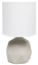 Simple Designs Geometric Concrete Lamp (Color: White)