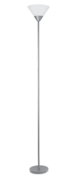 Simple Designs 1 Light Stick Torchiere Floor Lamp (Color: Silver)
