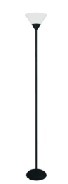 Simple Designs 1 Light Stick Torchiere Floor Lamp (Color: Black)