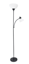 Simple Designs  Floor Lamp with Reading Light (Color: Black)