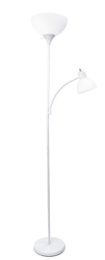 Simple Designs  Floor Lamp with Reading Light (Color: White)
