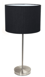 Simple Designs Brushed Nickel Stick Lamp with Fabric Shade (Color: Brushed Nickel/Black)