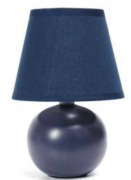 Simple Designs Mini Ceramic Globe Table Lamp (Color: Blue)
