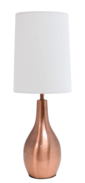 Simple Designs 1 Light Tear Drop Table Lamp (Color: Rose Gold)