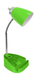 Limelights Gooseneck Organizer Desk Lamp with iPad Tablet Stand Book Holder and USB port (Color: Green)