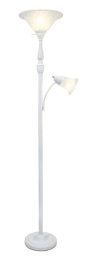 Elegant Designs 2 Light Mother Daughter Floor Lamp with White Marble Glass (Color: White)