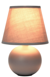 Simple Designs Mini Ceramic Globe Table Lamp (Color: Gray)