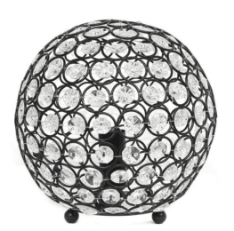 Elegant Designs Elipse 8 Inch Crystal Ball Sequin Table Lamp (Color: Restoration Bronze)