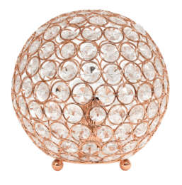 Elegant Designs Elipse 8 Inch Crystal Ball Sequin Table Lamp (Color: Rose Gold)