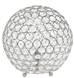 Elegant Designs Elipse 10 Inch Crystal Ball Sequin Table Lamp (Color: Chrome)