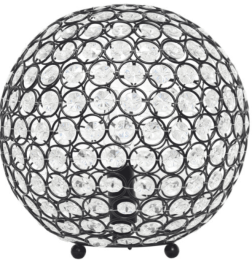 Elegant Designs Elipse 10 Inch Crystal Ball Sequin Table Lamp (Color: Restoration Bronze)