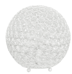 Elegant Designs Elipse 10 Inch Crystal Ball Sequin Table Lamp (Color: White)