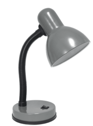 Simple Designs Basic Metal Desk Lamp with Flexible Hose Neck (Color: Gray)