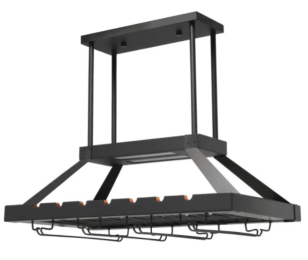 Elegant Designs 2 Light LED Overhead Wine Rack (Color: Oil Rubbed Bronze)