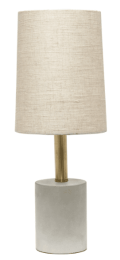 Lalia Home Antique Brass Concrete Table Lamp with Linen Shade (Color: Concrete/Brass
Khaki)