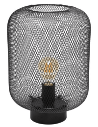 Simple Designs Metal Mesh Industrial Table Lamp (Color: Gray)