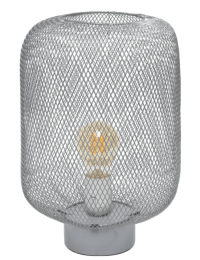 Simple Designs Metal Mesh Industrial Table Lamp (Color: White)