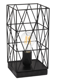 Simple Designs Geometric Square Metal Table Lamp (Color: Gray)
